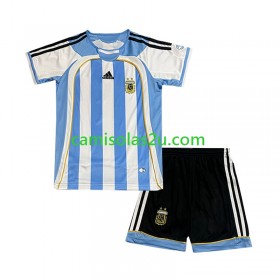 Camisolas de futebol Argentina 2006 Retro Criança Equipamento Principal Manga Curta